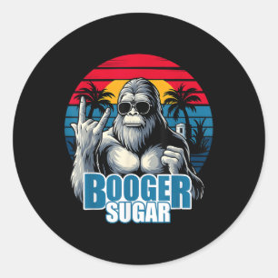 Booger Sugar Sasquatch Funny Gorilla Bigfoot Runder Aufkleber