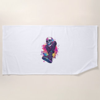 Boogie Bones - Funny 70er Disco Skull Strandtuch