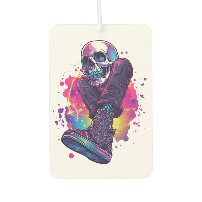 Boogie Bones � Funny 70s Disco Skull Autolufterfrischer (Vorderseite)