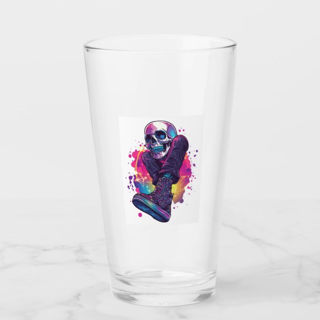 Boogie Bones � Funny 70s Disco Skull Glas (Vorderseite)