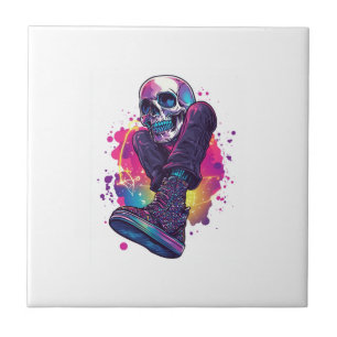 Boogie Bones � Lustiger 70er Disco-Schädel Fliese