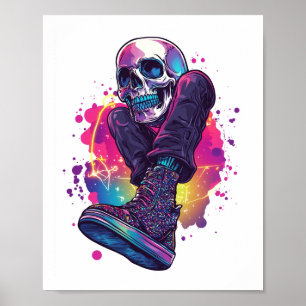 Boogie Bones � Lustiger 70er Disco-Totenkopf Poster