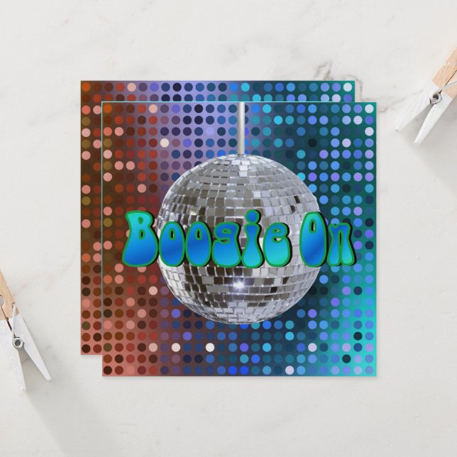 Boogie On! 1 Einladungen (Vorderseite/Rückseite Beispiel)