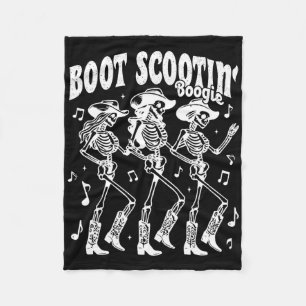 Boogie Retro Western Skeleton Dancin Fleecedecke