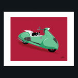 Boogie über Khybele Cyber Poster<br><div class="desc">Diese Abbildung von Boogie mein Boston Terrier,  ist von der BOOGIE ON SCOOTERS Serie,  die auch als Kalender 2011 in diesem Laden erhältlich ist. Von Lili Chin erstellt</div>