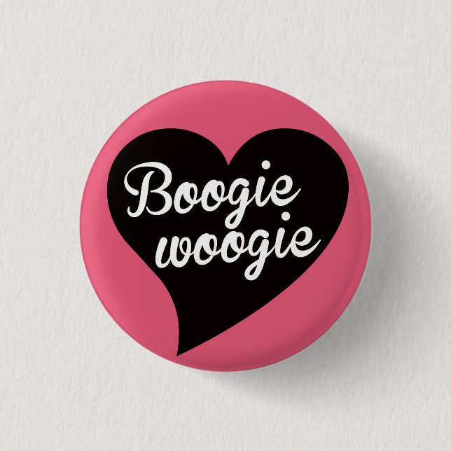 Boogie Woogie Black Heart Punch Button (Vorderseite)