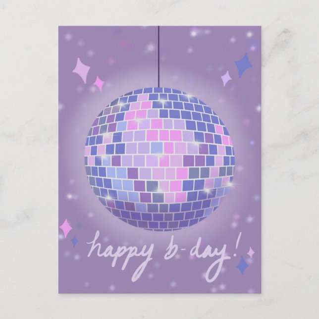 Boogie Woogie Disco zum Geburtstag Postkarte (Vorderseite)