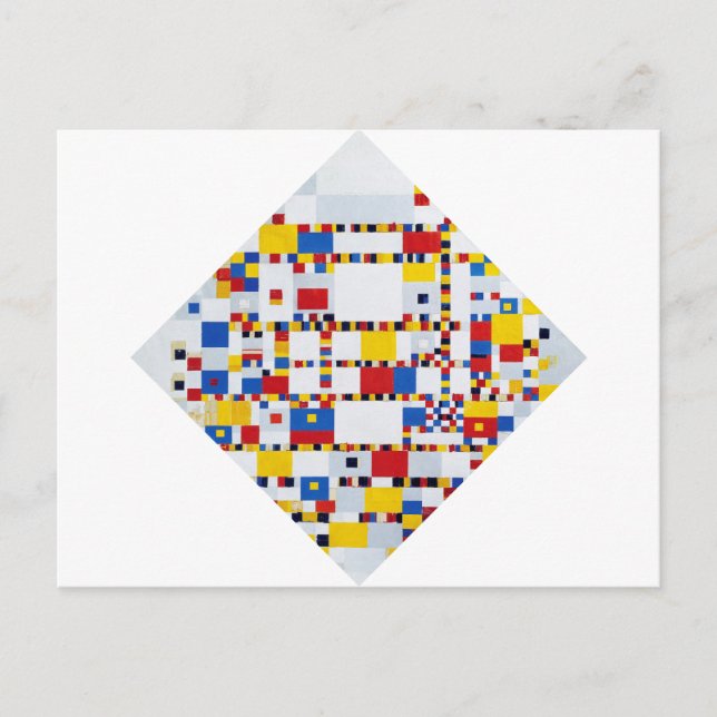 Boogie Woogie, Mondrian Postkarte (Vorderseite)