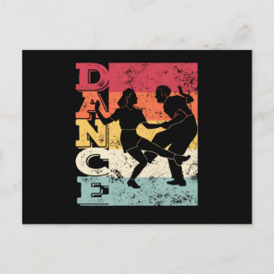 Boogie Woogie Swing-Tanz Retro-Farben Vintage Postkarte
