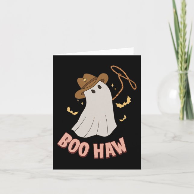 BooHaw Ghost Halloween Cowboy Costume Ret Karte (Vorderseite)