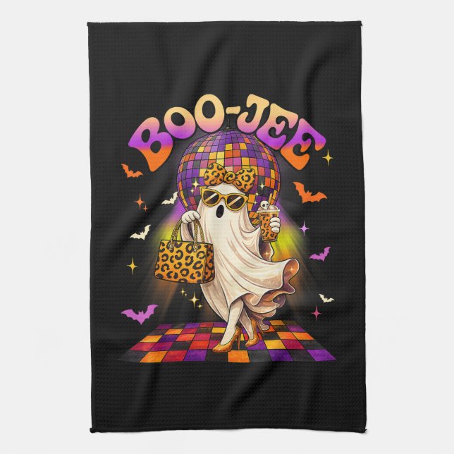 Boojee Geist Halloween Boo JEE Disco Geschirrtuch (Vertikal)