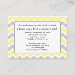 Book Baby Shower Einlegekarte gelb grau Zickzack Begleitkarte