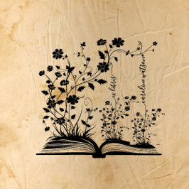 Book Bloom Ex libris Gummistempel