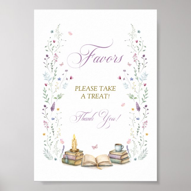 Book Bridal Shower Favors Poster (Vorne)