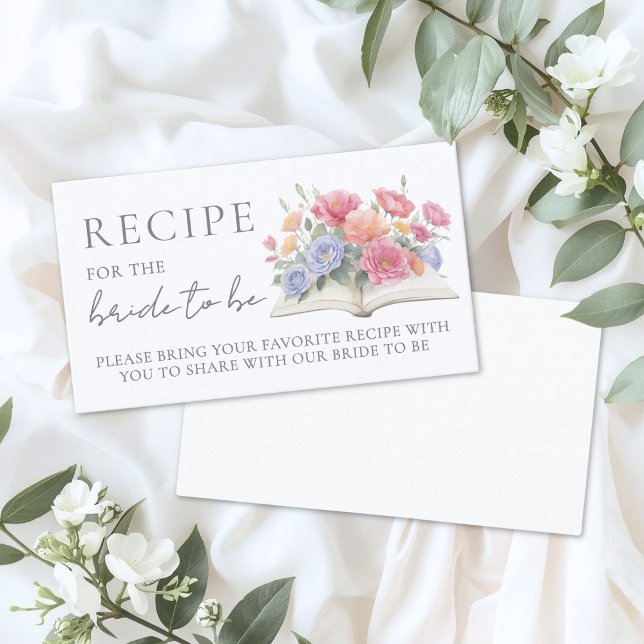 Book Bridal Shower Recipe Begleitkarte (Book Bridal Shower Recipe Enclosure Card )