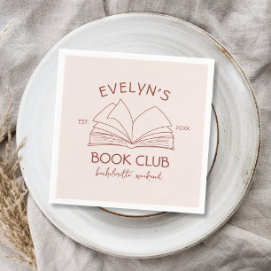 Book Club Bachelorette Bookish Hand Drawing Serviette
