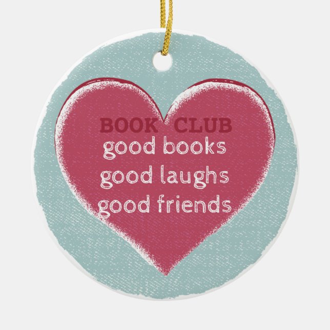 Book Club Group Freundschaftsherz Keramik Ornament (Vorne)