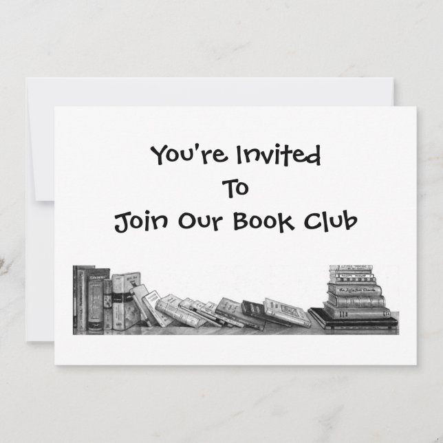 BOOK CLUB INVITATION: PENCIL ZEICHNEND, BÜCHER EINLADUNG (Vorderseite)
