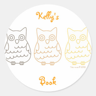 Book Club Owls Runder Aufkleber