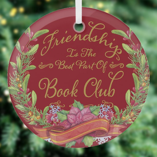 Book Club Red Friendly Weihnachten Ornament Aus Glas (Book Club Friendship Ornament)