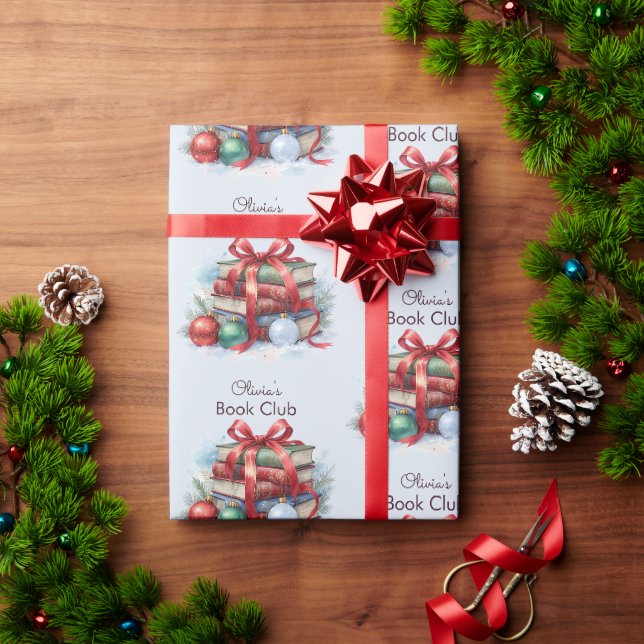 Book Club Weihnachten Personalisiert Geschenkpapier (Feiertagsgeschenk)
