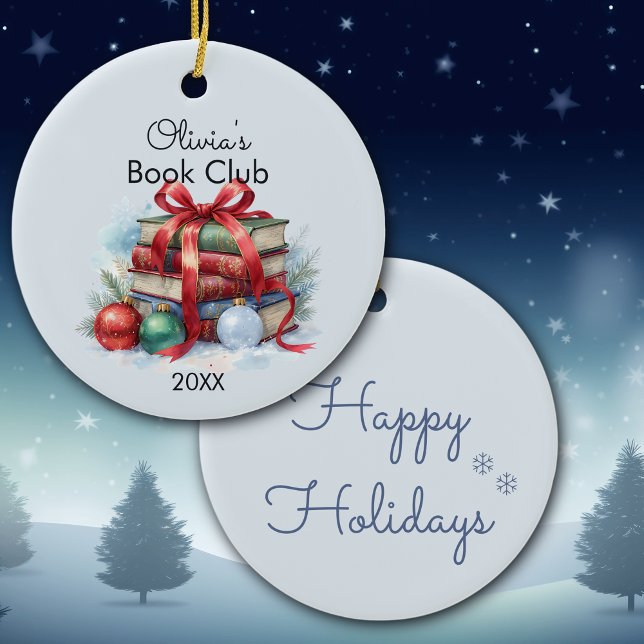 Book Club Weihnachten Personalisiert Keramik Ornament (Von Creator hochgeladen)