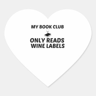 BOOK CLUB WEINETIKETTEN Herz-Aufkleber