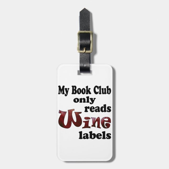 Book Club Wine Labels Gepäckanhänger (Vorderseite vertikal)