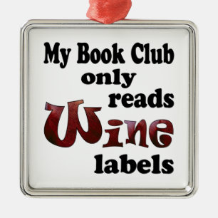 Book Club Wine Labels Silbernes Ornament