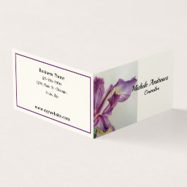 Book Fold Business Cards Councilor Lavender Iris Visitenkarten