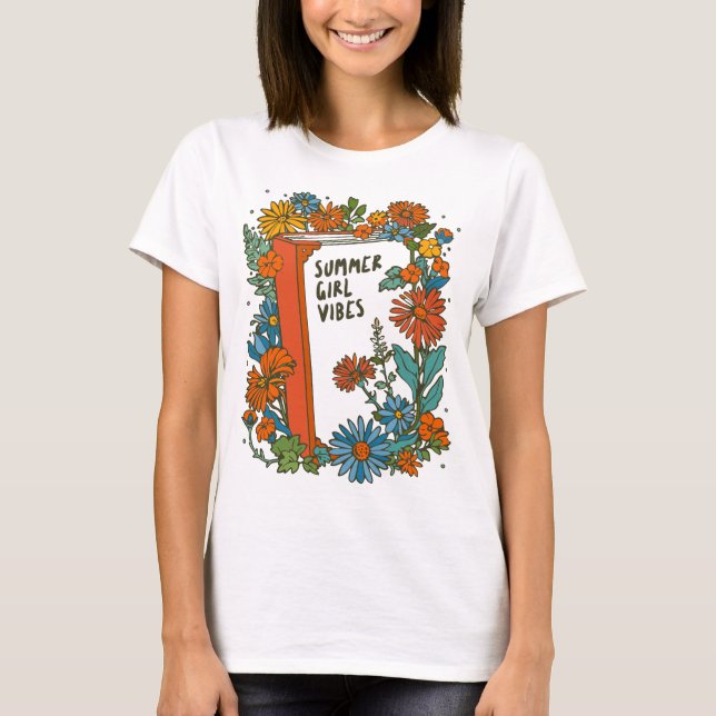 Book Girl Summer Vibes T-Shirt (Vorderseite)
