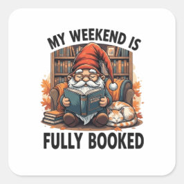 Book-gnome-Design Quadratischer Aufkleber