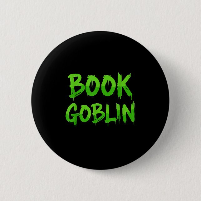 Book Goblin Funny Reading Or Writing School Studen Button (Vorderseite)