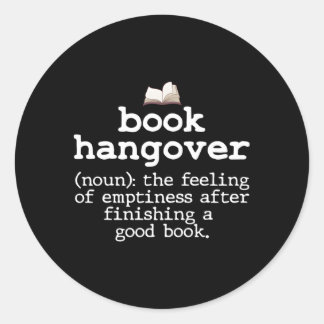 Book Hangover Definition Bookworm Nerd Lesen Runder Aufkleber