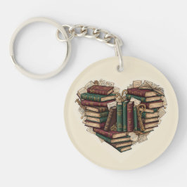 Book Heart Keychain | Vintage Bibliophile Gift Schlüsselanhänger