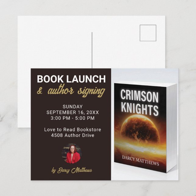 Book Launch Author Signing Promotional Marketing Postkarte (Vorne/Hinten)