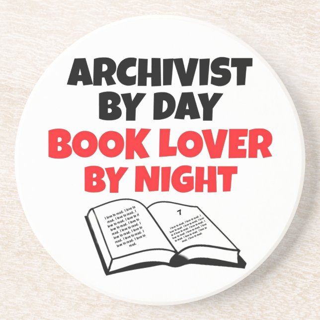 Book Lover Archivist Sandstein Untersetzer (Vorne)