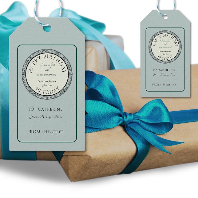 Book Lover Blue Personalisiert Gift Tag Geschenkanhänger (Personalise your gifts with these beautiful gift tags in a traditional blue hue and a personal touch)