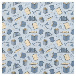 Book Lover Bookworm Blue Books and Reading Glasses Stoff
