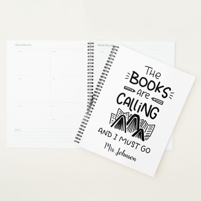 Book Lover, Bookworm Inspirational Quote Planner (Devant avec enveloppe)
