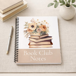 Book Lover Gift Floral Book Club Notebook Notizbuch