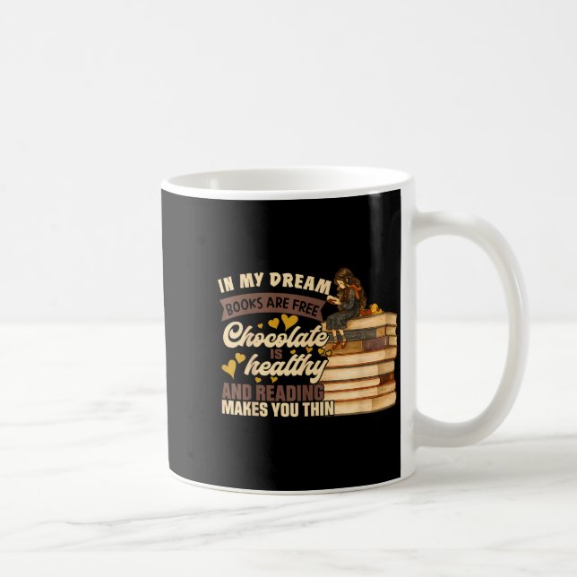 Book Lover Gift Reading Gift Sweet Chocolate Lover Kaffeetasse (Rechts)