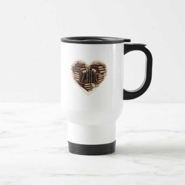 Book Lover Heart Mug Reisebecher (Rechts)