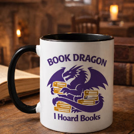 Book Lover Mug | Book Dragon I Hoard Books Coffee Tasse