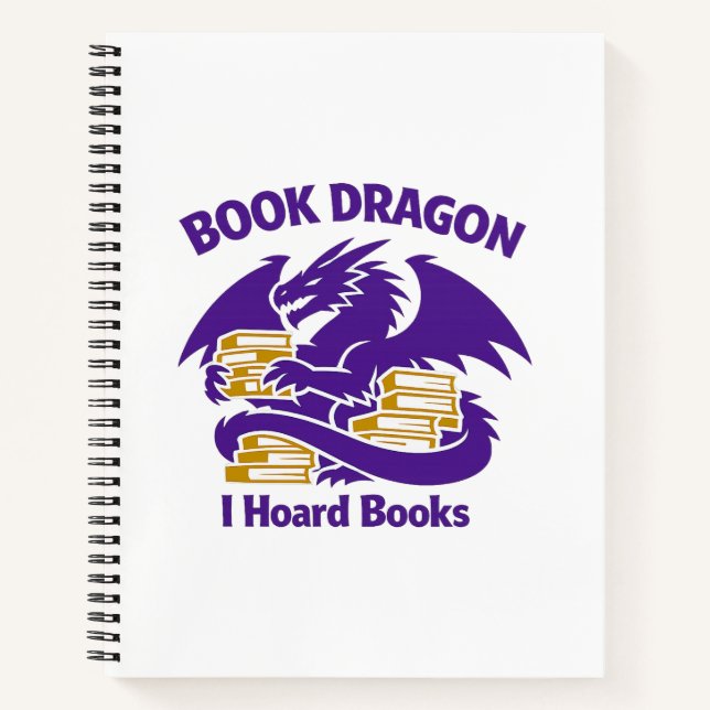 Book Lover Notebook | Book Dragon I Hoard Books Jo Notizbuch (Vorderseite)