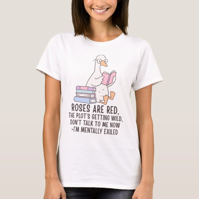 Book Lover Reading Goose T-Shirt (Vorderseite)