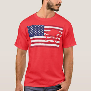 Book Lover Reading Librarian American US Flag 4th T-Shirt