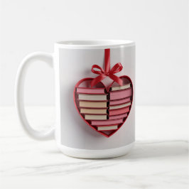 Book Lover Red Heart Shaped Gift Box Classic Mug Kaffeetasse