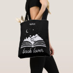 Book Lover T-Shirt Tasche<br><div class="desc">Book lover with open book graphic  with stars,  moon,  mountains and heart,  perfect for romance,  fantasy and adventure</div>