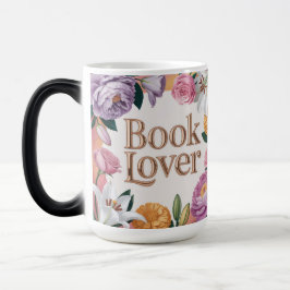 Book Lover White Floral Mug Verwandlungstasse